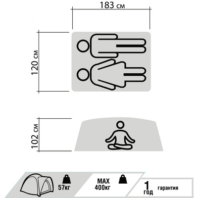 Палатка на крышу автомобиля Mini-box, чёрная