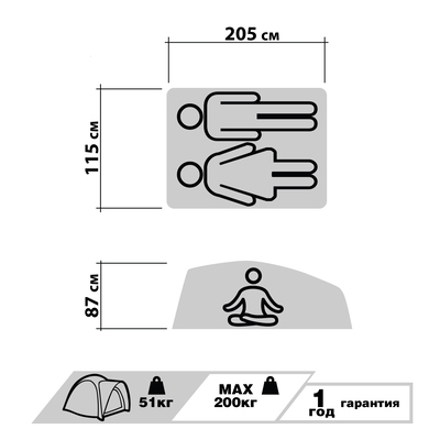 Палатка-Comfort на крышу автомобиля серии Level UP